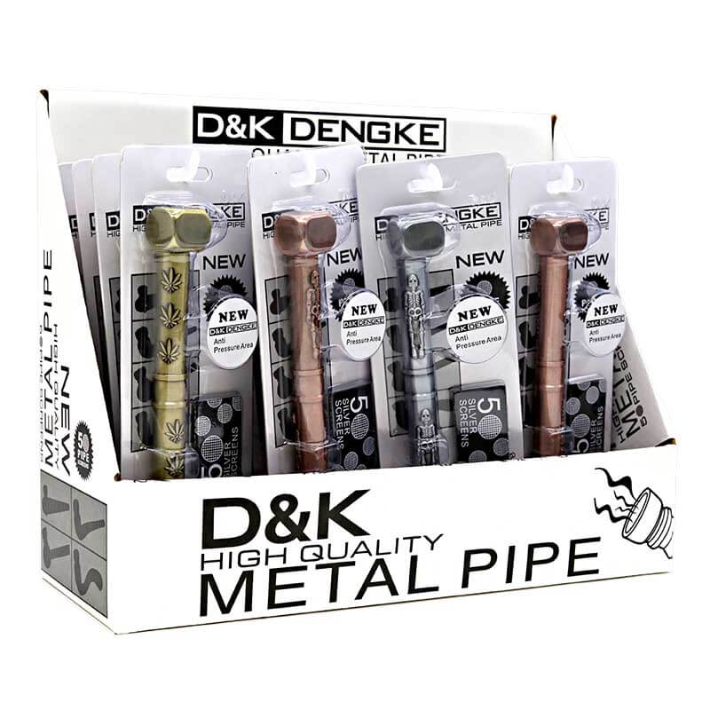 D&K Metal Pipe with Mixed Etched Design And Blister Packing (DK8818GL) | 5 Inch | 16 Count Display product image